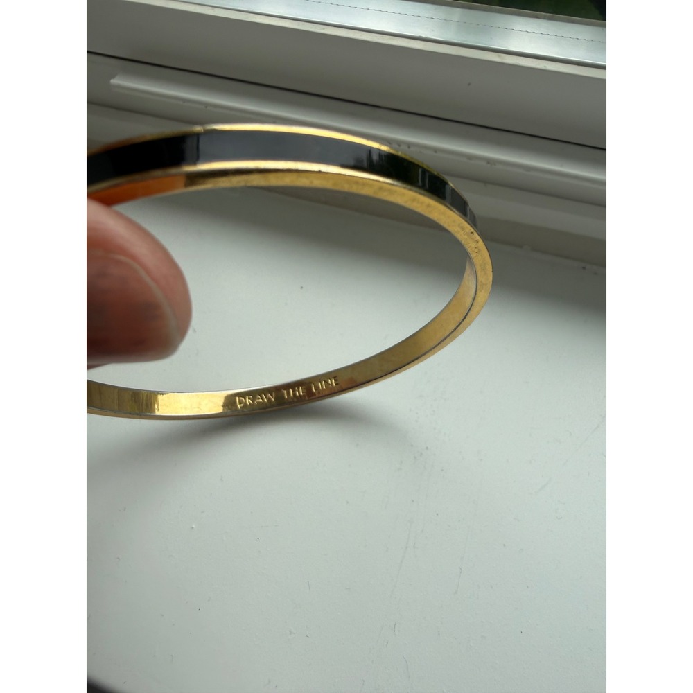 Kate Spade Draw The Line Black Gold Enamel‎ Bangle Bracelet Idiom Collection - Picture 6 of 9